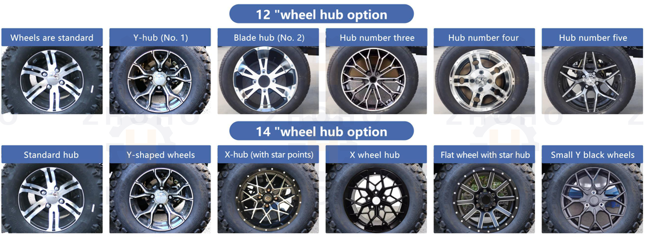 12 and 14 inch wheel hub options collage